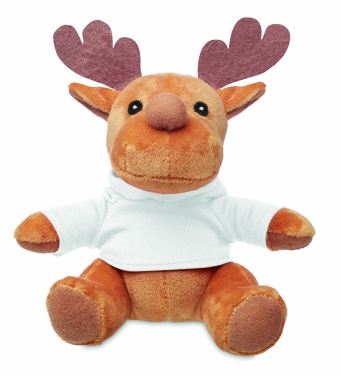 Logo trade promotional giveaways image of: Plush reindeer with hoodie