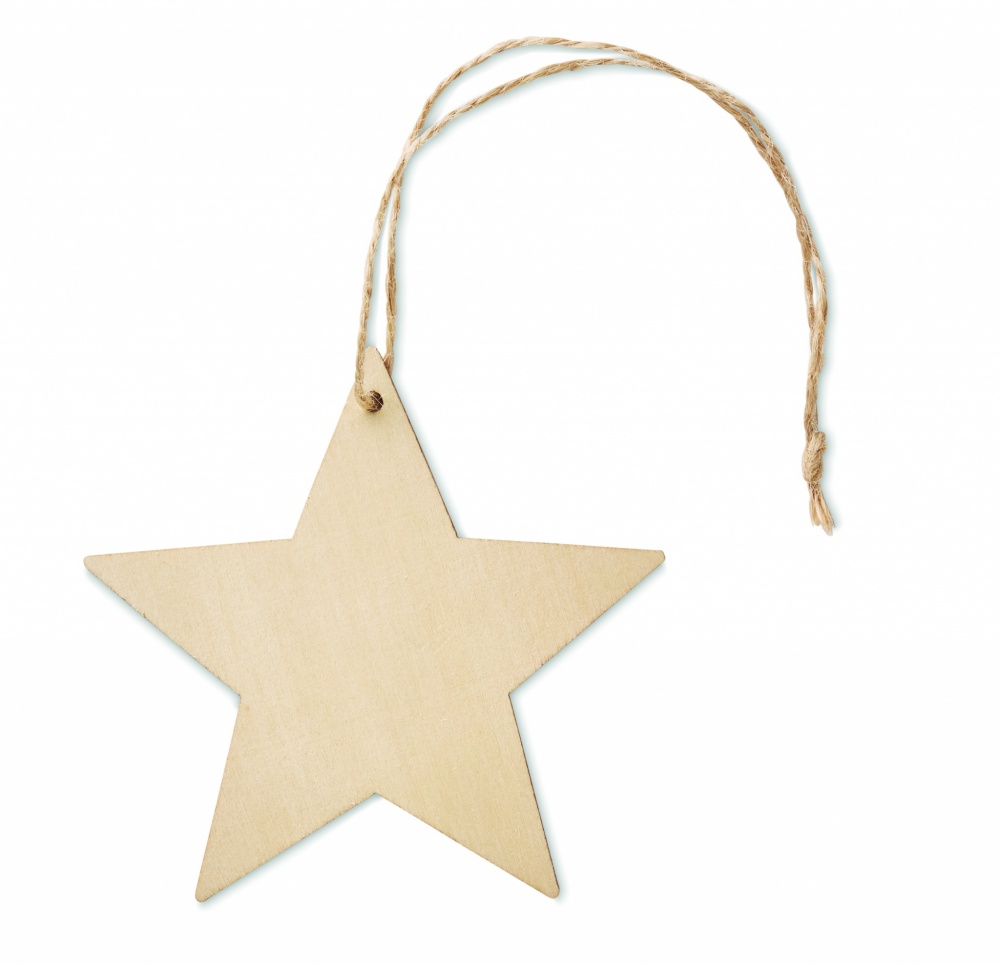 Logo trade promotional item photo of: Wooden star shaped hanger