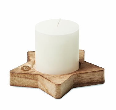 Logo trade promotional items image of: Candle on star wooden base