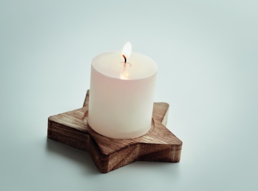 Logo trade promotional merchandise image of: Candle on star wooden base