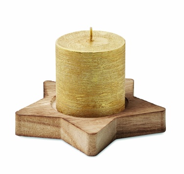 Logo trade promotional items picture of: Candle on star wooden base