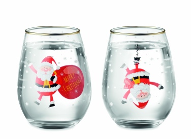 Logo trade promotional giveaways picture of: Set of 2 Christmas glasses