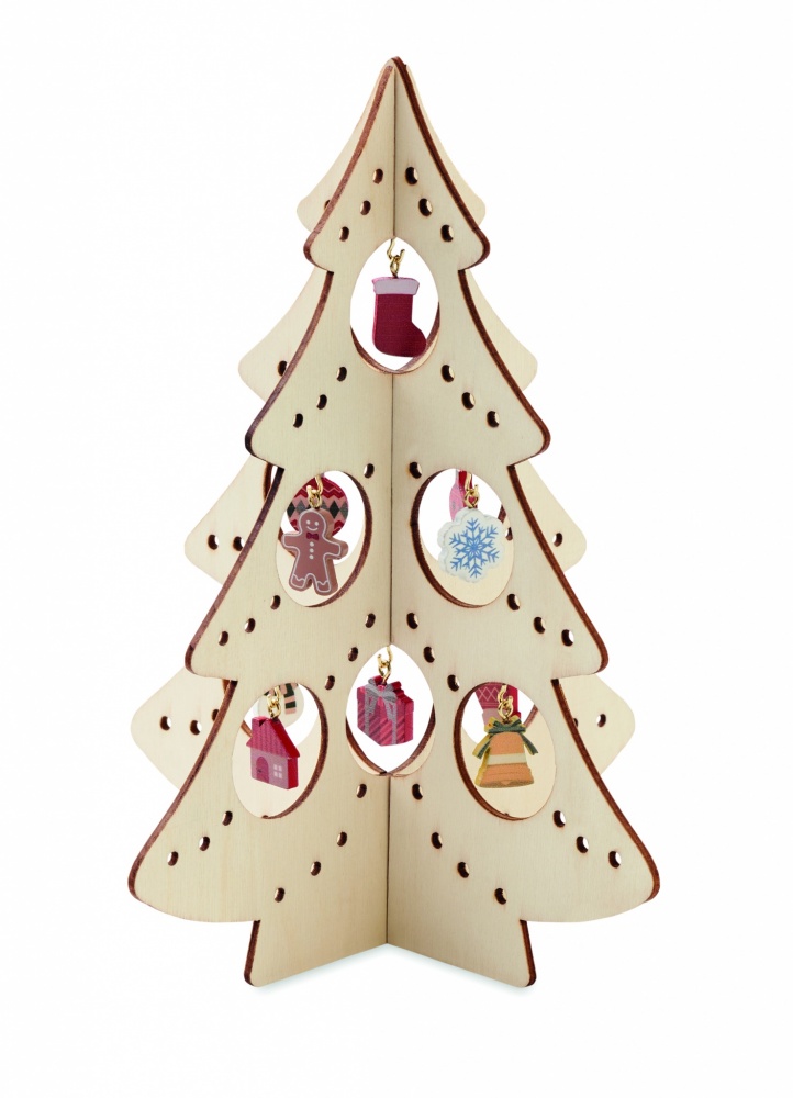 Logo trade corporate gifts picture of: Wooden Xmas tree decoration