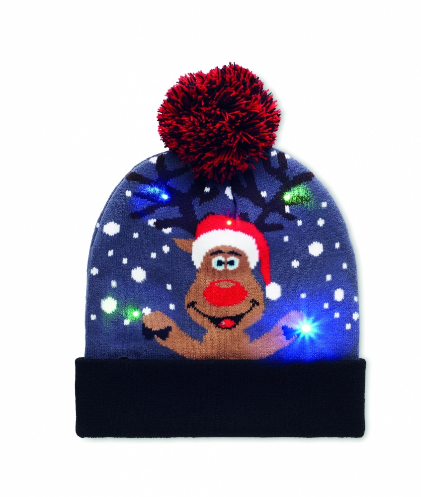 Logo trade promotional products image of: Christmas knitted beanie LED