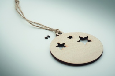 Logotrade corporate gift image of: Wooden bauble shape hanger