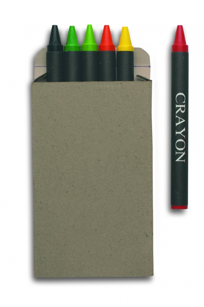 Logo trade corporate gifts image of: Carton of 6 wax crayons