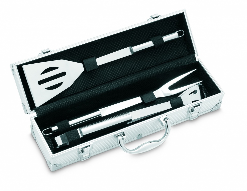 Logotrade corporate gift picture of: 3 BBQ tools in aluminium case