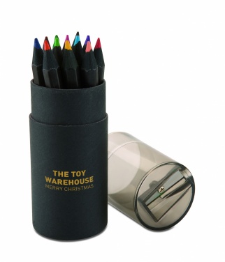 Logo trade promotional giveaways picture of: Black colouring pencils