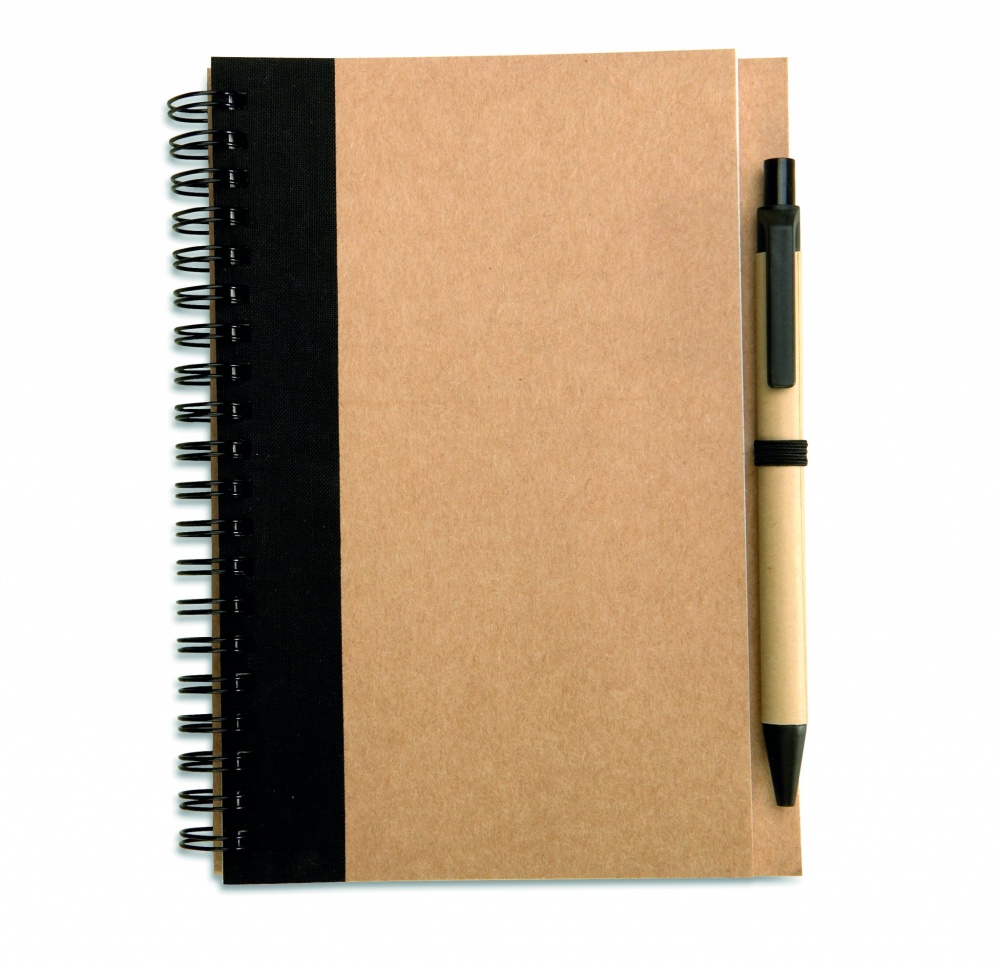 Logo trade corporate gift photo of: B6 recycled notebook with pen