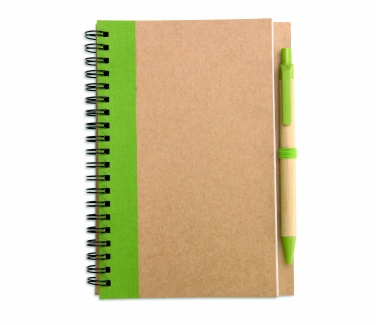 Logo trade promotional merchandise photo of: B6 recycled notebook with pen