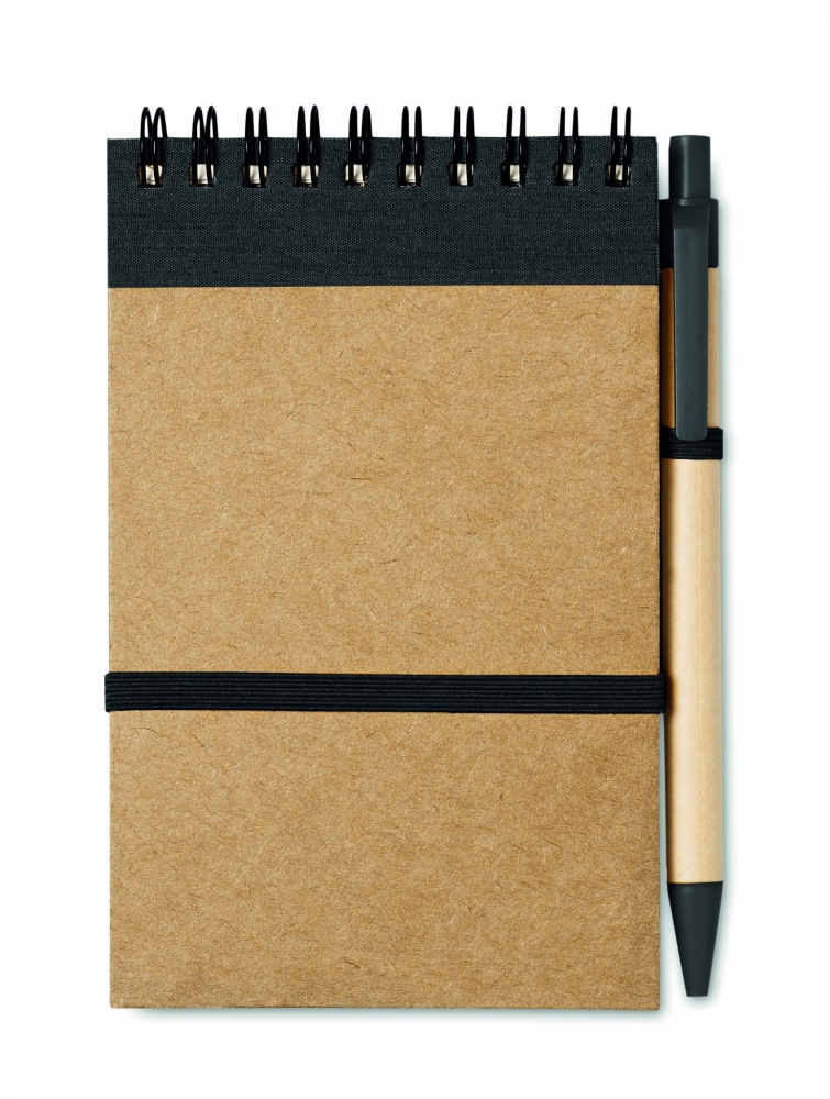 Logotrade promotional gift picture of: A6 recycled notepad with pen