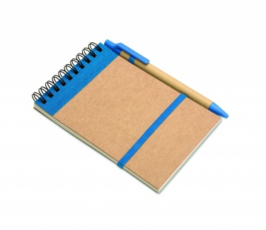 Logotrade promotional item picture of: A6 recycled notepad with pen