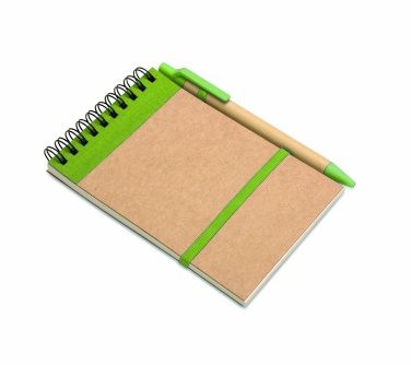 Logo trade advertising products image of: A6 recycled notepad with pen