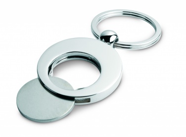 Logo trade advertising products picture of: Metal key ring with token