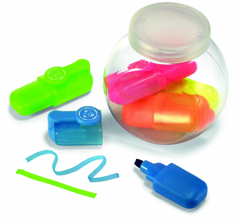 Logotrade corporate gift picture of: 5 highlighters in container