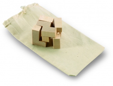 Logo trade promotional items picture of: Wooden puzzle in cotton pouch