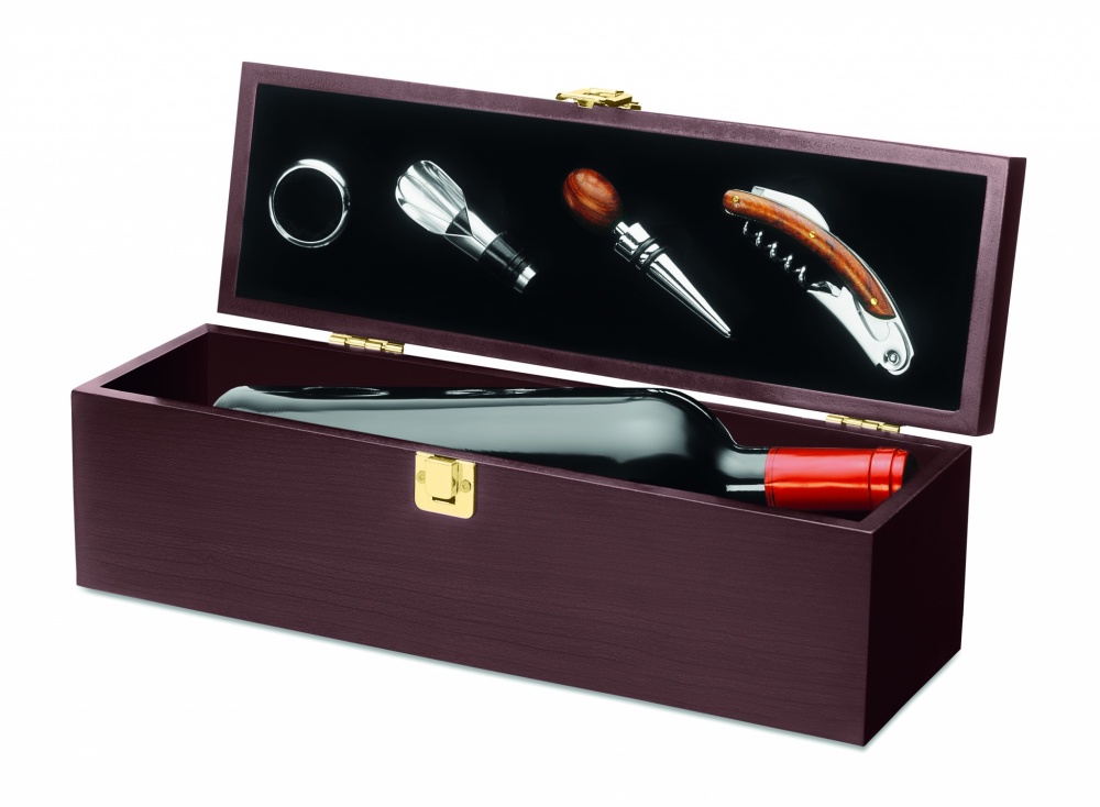 Logo trade promotional gifts image of: Wine set in wine box