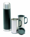 Insulation flask with 2 mugs, Black