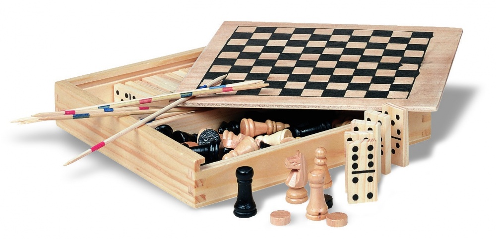 Logo trade corporate gift photo of: 4 games in wooden box