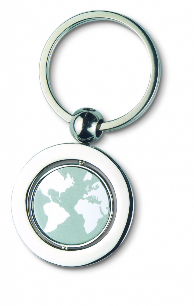 Logo trade corporate gifts picture of: Globe metal key ring