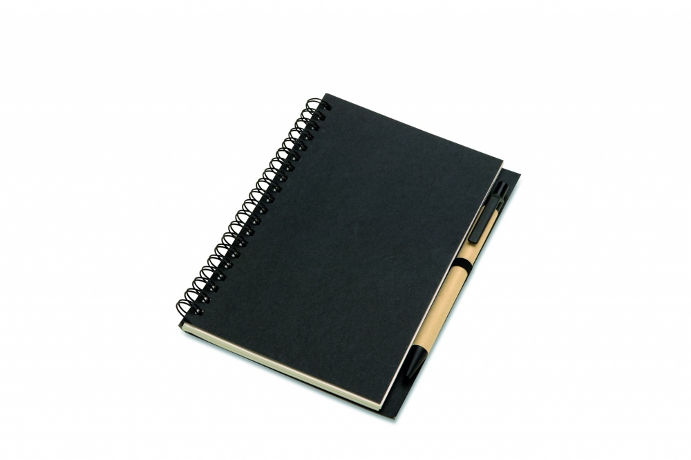 Logo trade promotional products image of: B6 Recycled notebook with pen