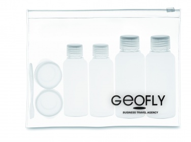 Logo trade promotional giveaways image of: Travelling pouch with bottles