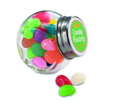 Logo trade promotional merchandise image of: Glass jar with jelly beans