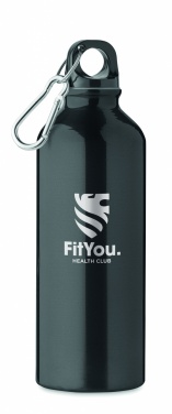 Logo trade promotional giveaways image of: 500 ml single-walled water bottle made of recycled aluminum with a carabiner