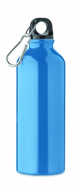 Logotrade promotional giveaway picture of: 500 ml single-walled water bottle made of recycled aluminum with a carabiner