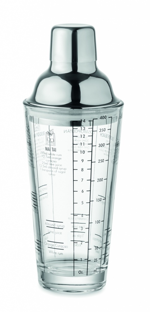 Logo trade business gifts image of: Glass cocktail shaker 400 ml