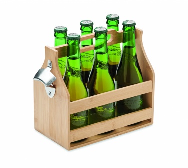 Logotrade corporate gift picture of: 6 beer crate in bamboo