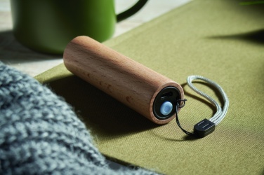 Logo trade business gift photo of: Beech wood rechargeable torch