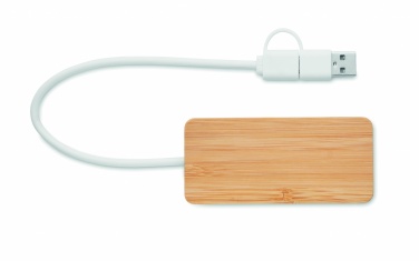 Logo trade promotional items picture of: Bamboo USB 3 ports hub