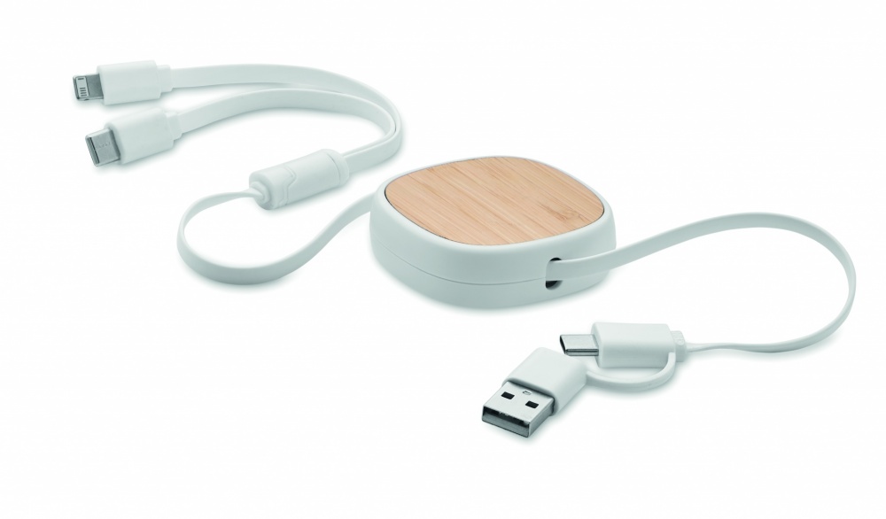 Logo trade promotional gifts image of: Retractable charging USB cable