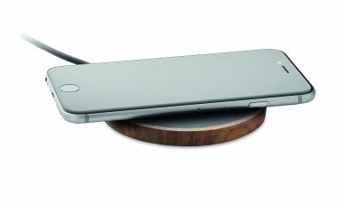 Logo trade promotional merchandise photo of: Wireless charger in acacia 15W