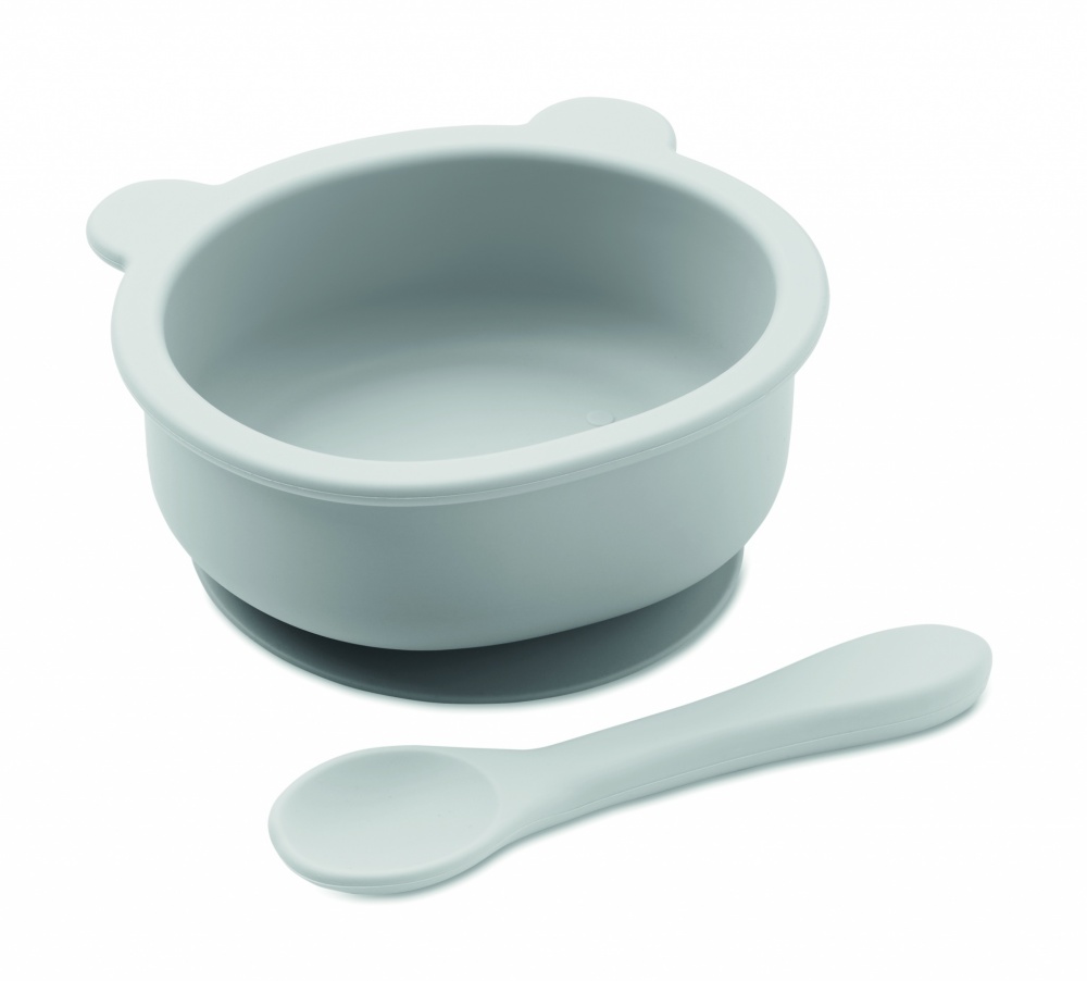 Logo trade promotional merchandise image of: Silicone spoon, bowl baby set