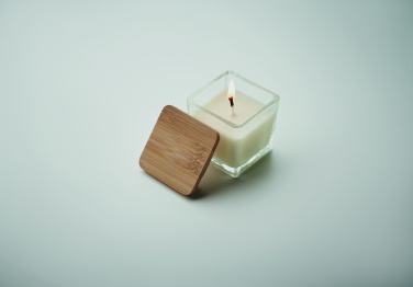 Logo trade promotional items image of: Squared fragranced candle 50gr