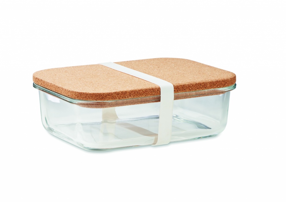 Logo trade advertising products image of: Glass lunch box with cork lid