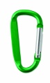 Carabiner clip in aluminium., Green