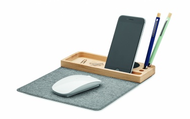 Logo trade advertising products picture of: Wireless charger in bamboo 15W