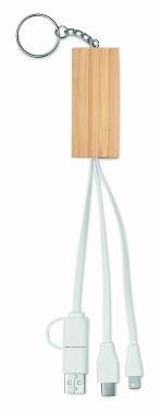 Logo trade promotional product photo of: Bamboo key ring and stand Salo