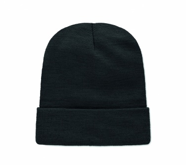 Logo trade promotional giveaways image of: Unisex beanie RPET polyester