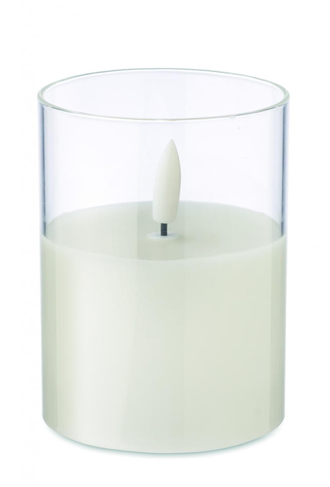 Logo trade corporate gifts image of: LED wax candle in glass holder