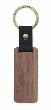 Logotrade promotional gift image of: Key ring in walnut and PU Kokkola