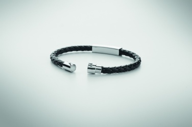 Logo trade promotional merchandise picture of: Braided faux leather bracelet