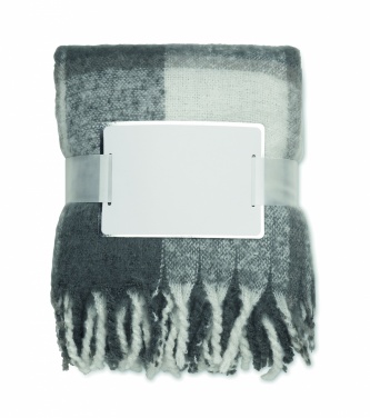 Logo trade promotional giveaways image of: Chequered mohair blanket