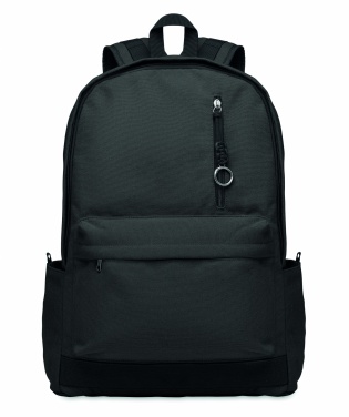 Logotrade corporate gift picture of: A 15-inch laptop backpack made of recycled pre-consumer cotton with customizable printing