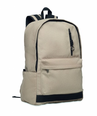 Logotrade promotional merchandise image of: A 15-inch laptop backpack made of recycled pre-consumer cotton with customizable printing