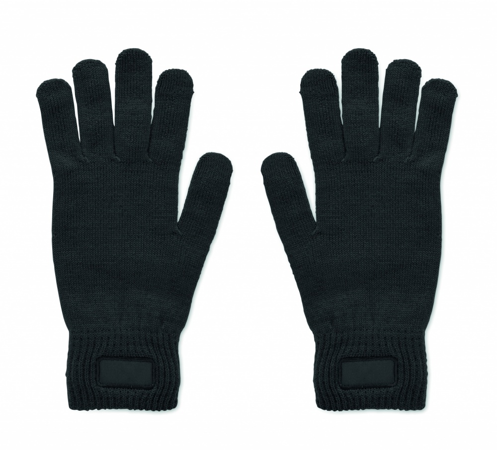 Logo trade promotional gifts picture of: Knitted gloves in RPET