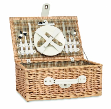 Logo trade promotional giveaways picture of: Wicker picnic basket 2 people